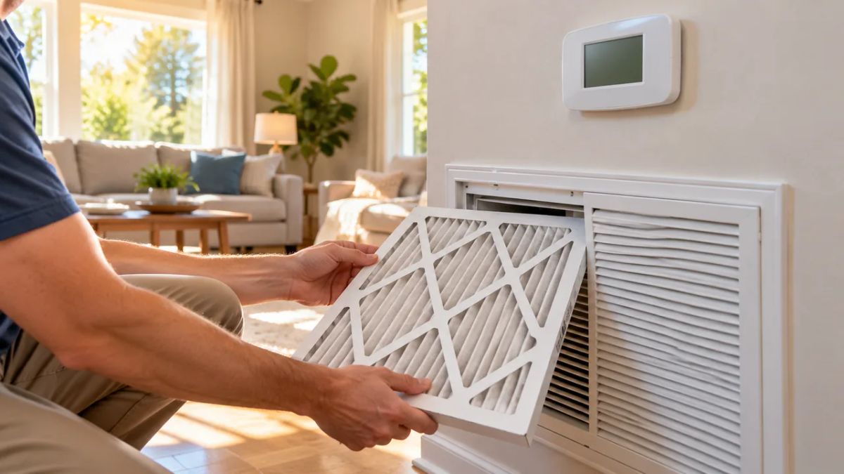 Checking an accessible HVAC filter is one of the first safe steps when an AC system is not cooling effectively.